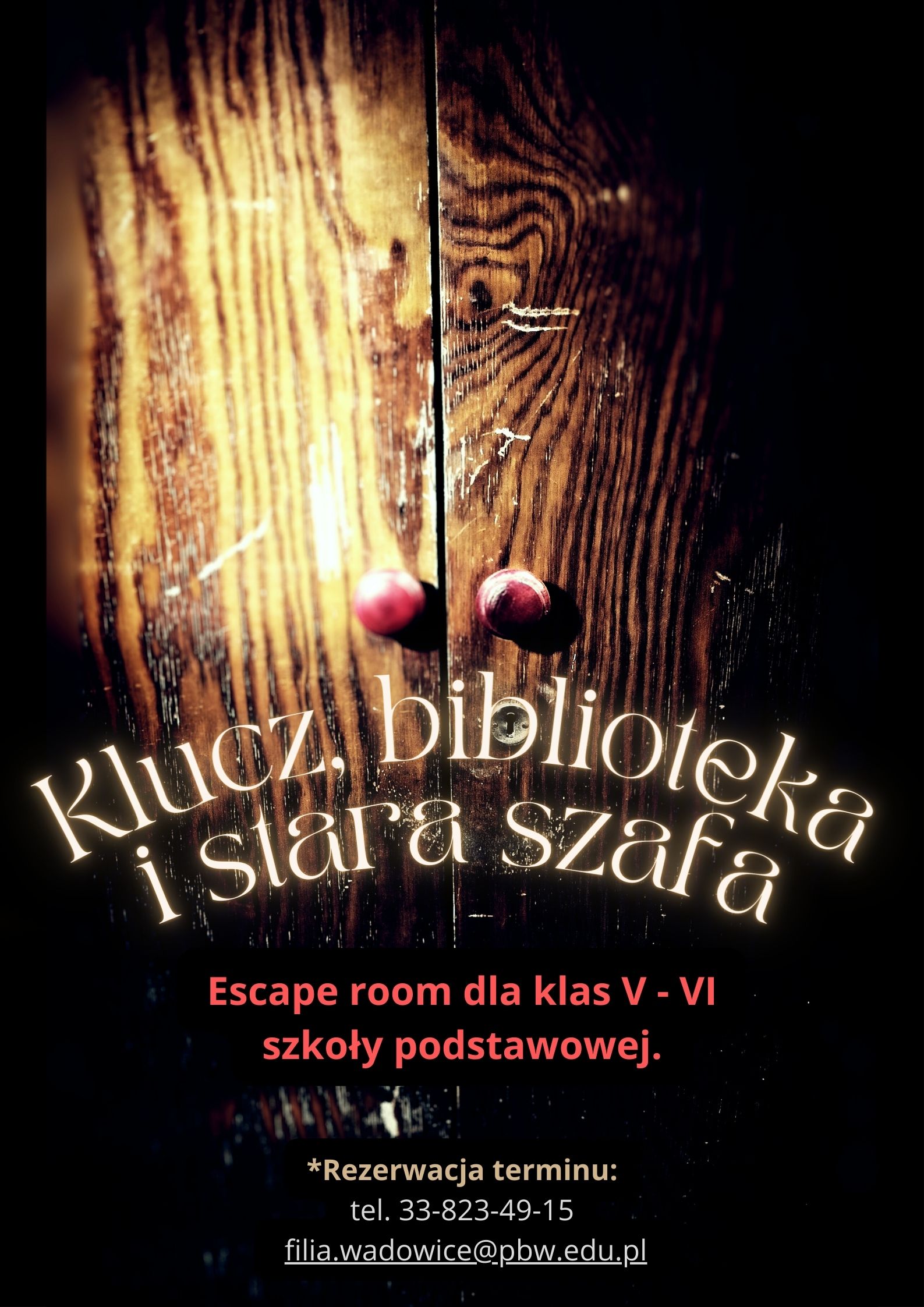 Plakat promujący gre biblioteczną dla uczniów 