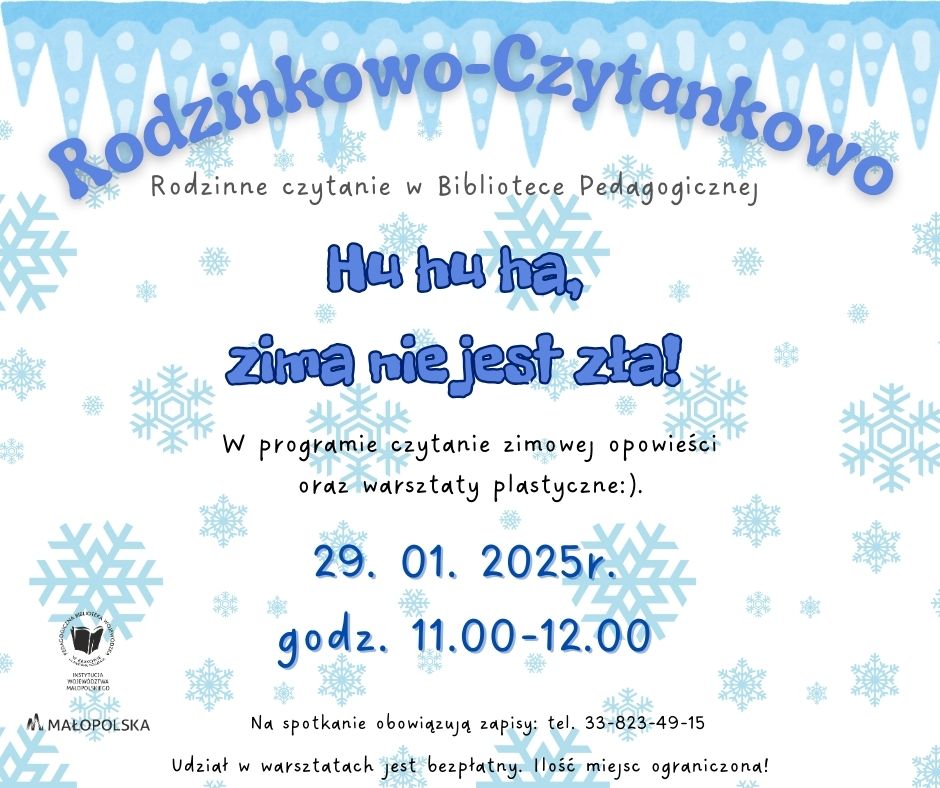 Grafika promująca spotkanie Rodzinkowo-Czytankowo